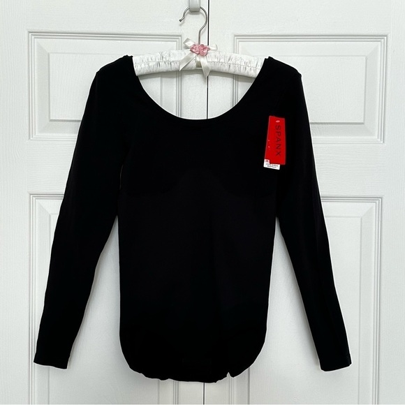 NEW SPANX Long Sleeve Base Body Suit FS6015 Very Black Size Medium - Picture 4 of 9